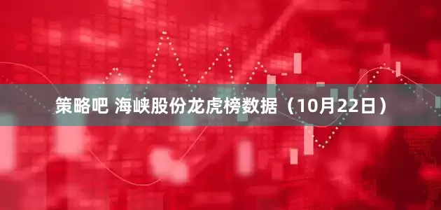 策略吧 海峡股份龙虎榜数据（10月22日）